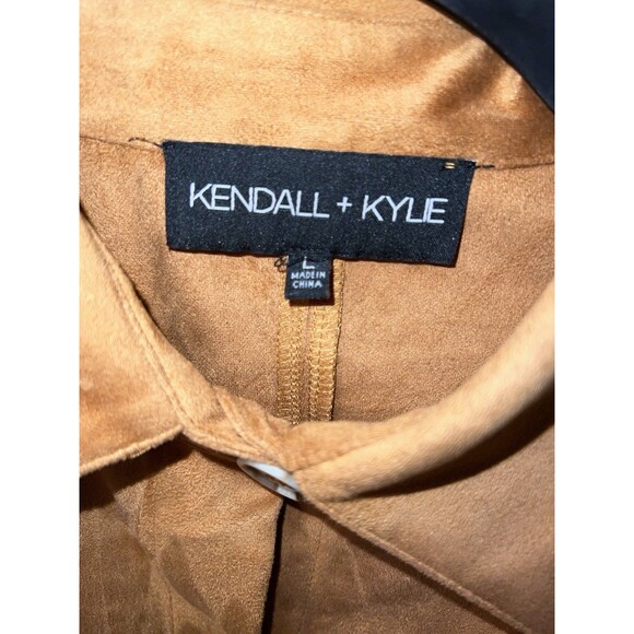 Kendall + Kylie Cropped jacket womens Sz L faux suede button front boho western - Picture 4 of 9